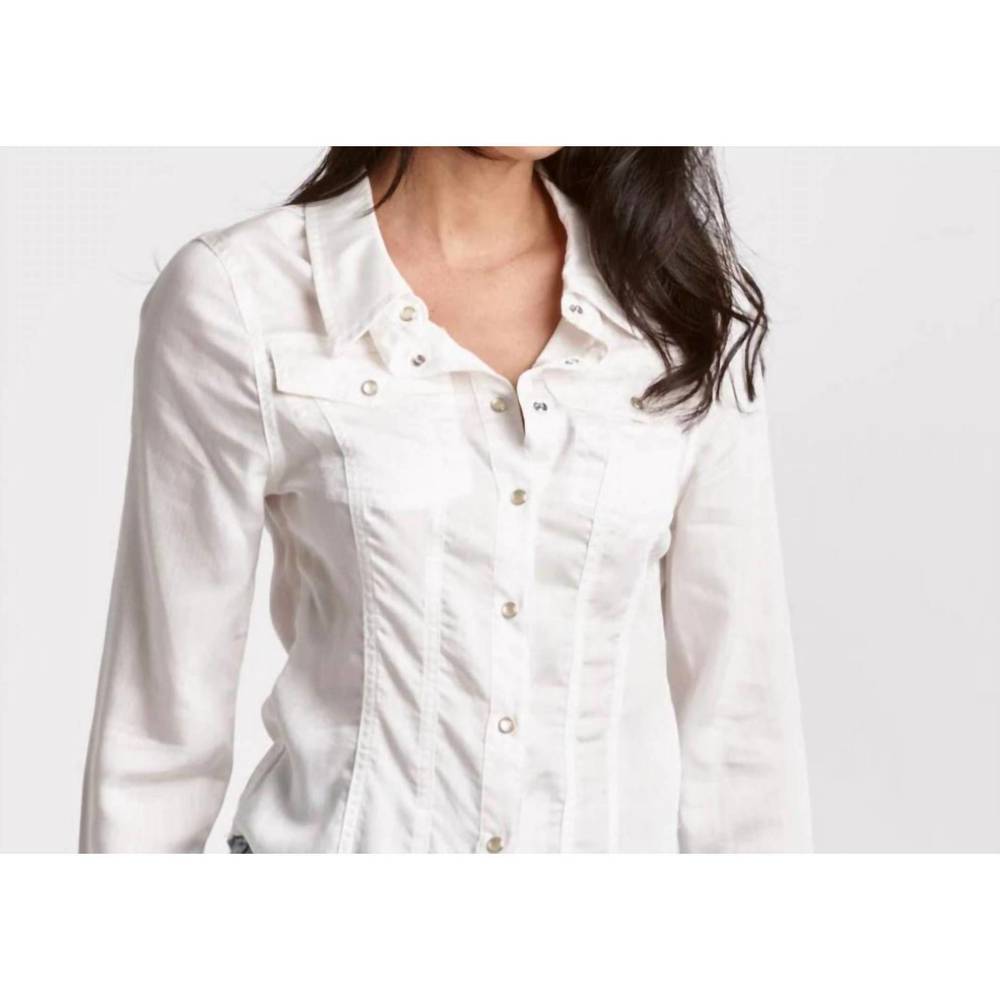 NEW DEAR JOHN DENIM uriah white pearl snap shirt in white